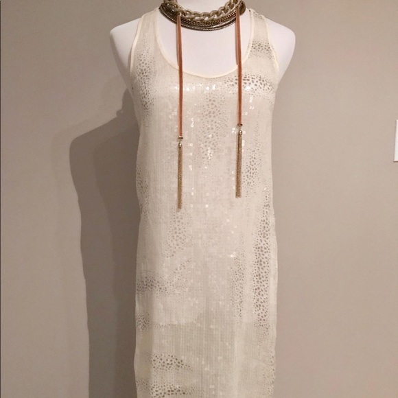 Vintage sheer mesh sequin dress overlay - Picture 2 of 10